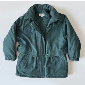 Vintage Sterling Edition London Fog Teal Quilted Insulated Parka L